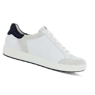 Chaussures Casual Ecco Soft 7 Retro Femme Grise Blanche | FR 74JPQ